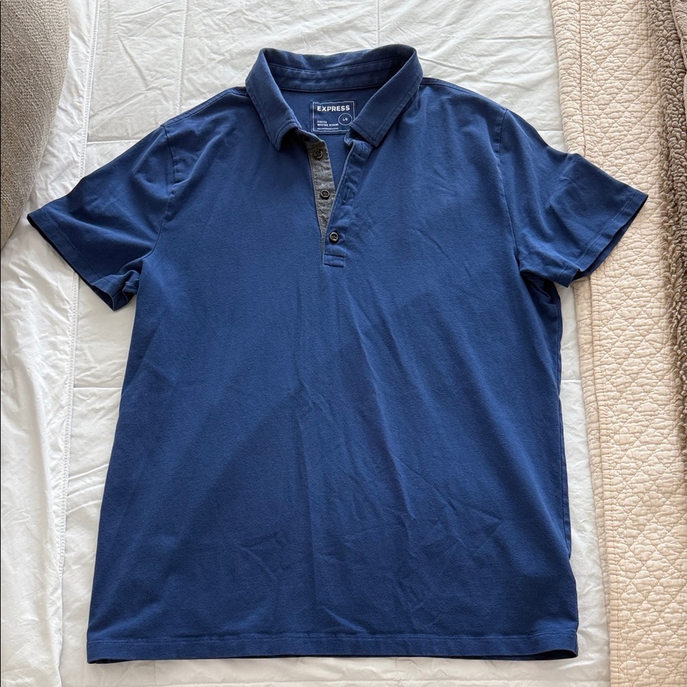 Express Men's Navy Polo Shirt